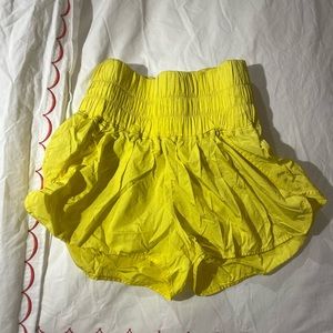 Yellow high waisted athletic shorts